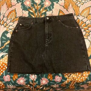 Topshop black denim skirt. Size 10